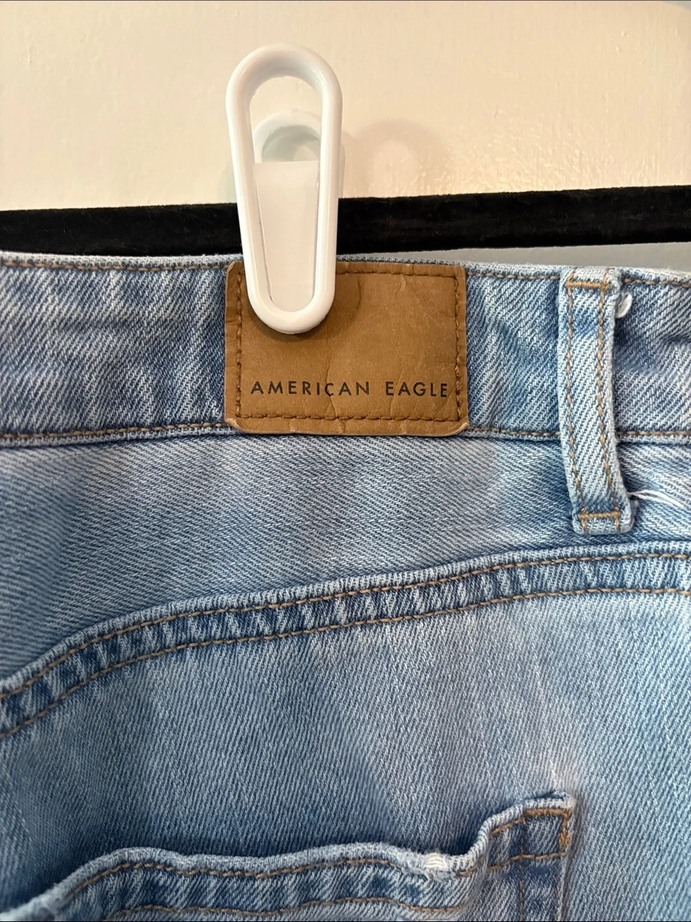 American Eagle Outfitters Light Blue Distressed Mom Jeans Size 12 - Picture 12 of 12